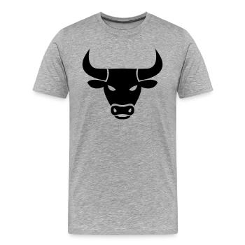 stier_001 - Men's Premium Organic T-Shirt - heather grey - Front - Damien (186cm)