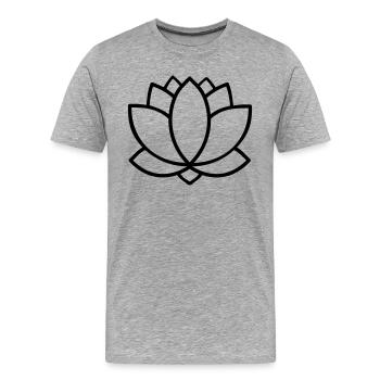 lotus - Men's Premium Organic T-Shirt - heather grey - Front - Damien (186cm)