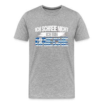 Grieche Griechen Griechenland Geschenk - Männer Premium Bio T-Shirt - Grau meliert - Vorne - Damien (186cm)