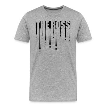 Graffiti Le Patron - T-shirt bio Premium Homme - gris chiné - Devant - Damien (186cm)