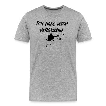 Ich habe mich vergessen - Männer Premium Bio T-Shirt - Grau meliert - Vorne - Damien (186cm)