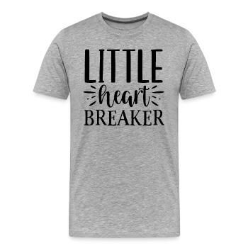 Design Little heart breaker - T-shirt bio Premium Homme - gris chiné - Devant - Damien (186cm)