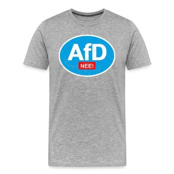 ANTI AFD NEE STICKER - Männer Premium Bio T-Shirt - Grau meliert - Vorne - Damien (186cm)