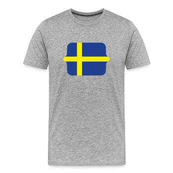 drapeau suédois - T-shirt bio Premium Homme - gris chiné - Devant - Damien (186cm)