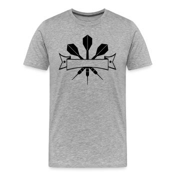 spielen darts verein club werfen dart pfeil sport - Männer Premium Bio T-Shirt - Grau meliert - Vorne - Damien (186cm)
