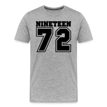 1972 - Men's Premium Organic T-Shirt - heather grey - Front - Damien (186cm)