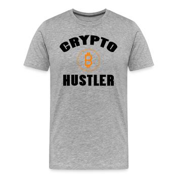 Bitcoin Trading Crypto Stocks - T-shirt bio Premium Homme - gris chiné - Devant - Damien (186cm)