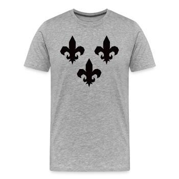 Fleurs de lys - T-shirt bio Premium Homme - gris chiné - Devant - Damien (186cm)