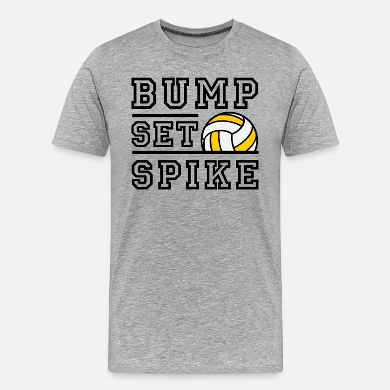 Bump Set Spike - Farbwechsel möglich - Männer Premium Bio T-Shirt - Grau meliert