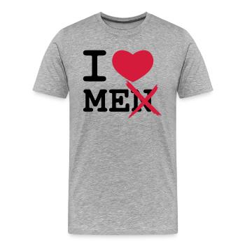 I Love Men - Männer Premium Bio T-Shirt - Grau meliert - Vorne - Damien (186cm)
