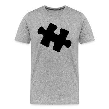 puzzle - Männer Premium Bio T-Shirt - Grau meliert - Vorne - Damien (186cm)