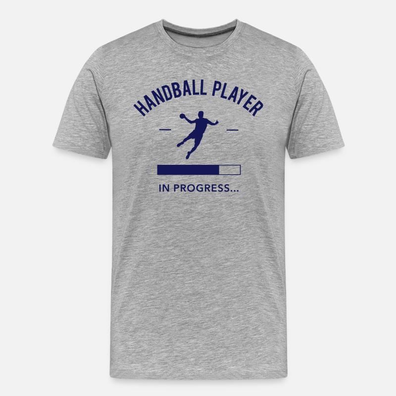 Handball player loading - Männer Premium Bio T-Shirt - Grau meliert