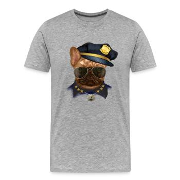 bouledogue français - T-shirt bio Premium Homme - gris chiné - Devant - Damien (186cm)
