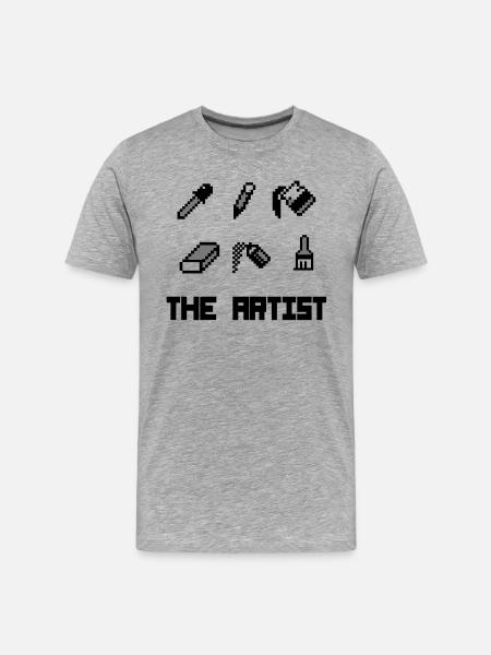 ARTist - Männer Premium Bio T-Shirt - Grau meliert