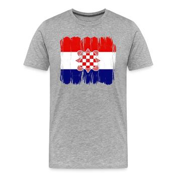 Kroatien hrvatska kroatien hrv hr zagreb geteilte Flagge - Männer Premium Bio T-Shirt - Grau meliert - Vorne - Damien (186cm)