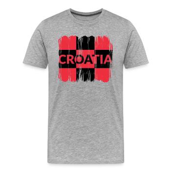 Kroatien hrvatska kroatien hrv hr zagreb geteilte Flagge - Männer Premium Bio T-Shirt - Grau meliert - Vorne - Damien (186cm)