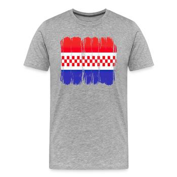 Kroatien hrvatska kroatien hrv hr zagreb geteilte Flagge - Männer Premium Bio T-Shirt - Grau meliert - Vorne - Damien (186cm)