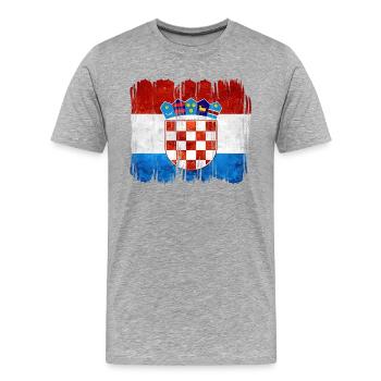 Kroatien hrvatska kroatien hrv hr zagreb geteilte Flagge - Männer Premium Bio T-Shirt - Grau meliert - Vorne - Damien (186cm)
