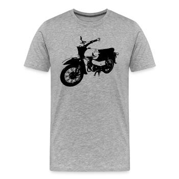 Simson Habicht Schwarz Moped - Männer Premium Bio T-Shirt - Grau meliert - Vorne - Damien (186cm)