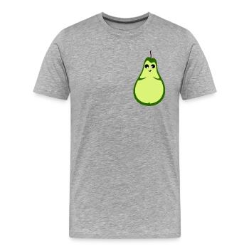 Birne - Männer Premium Bio T-Shirt - Grau meliert - Vorne - Damien (186cm)