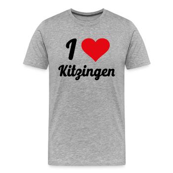 I Love Kitzingen - Männer Premium Bio T-Shirt - Grau meliert - Vorne - Damien (186cm)