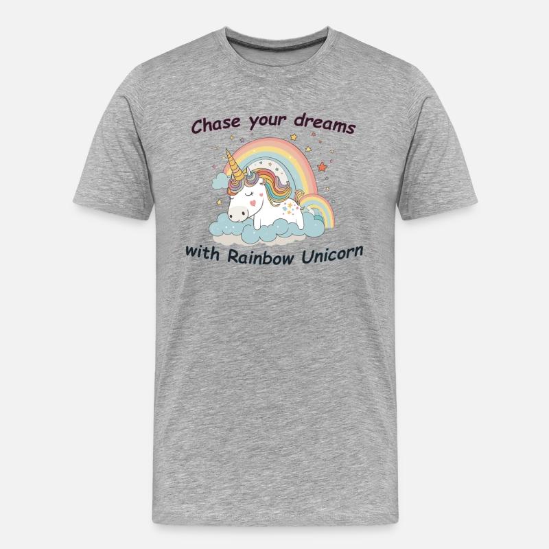 Traum vom Einhorn - Männer Premium Bio T-Shirt - Grau meliert
