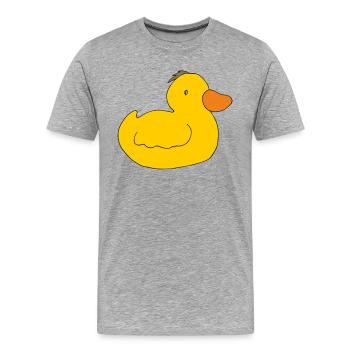 ente entchen - Männer Premium Bio T-Shirt - Grau meliert - Vorne - Damien (186cm)
