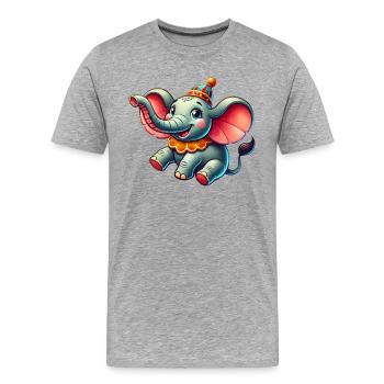 Elefant Zirkus - Männer Premium Bio T-Shirt - Grau meliert - Vorne - Damien (186cm)