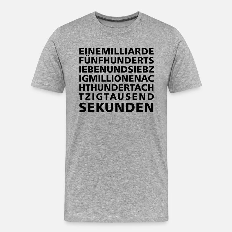50 ans dans une seconde - T-shirt bio Premium Homme - gris chiné