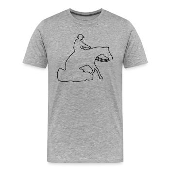 Sliding Stop Silhoutte Rand - Männer Premium Bio T-Shirt - Grau meliert - Vorne - Damien (186cm)