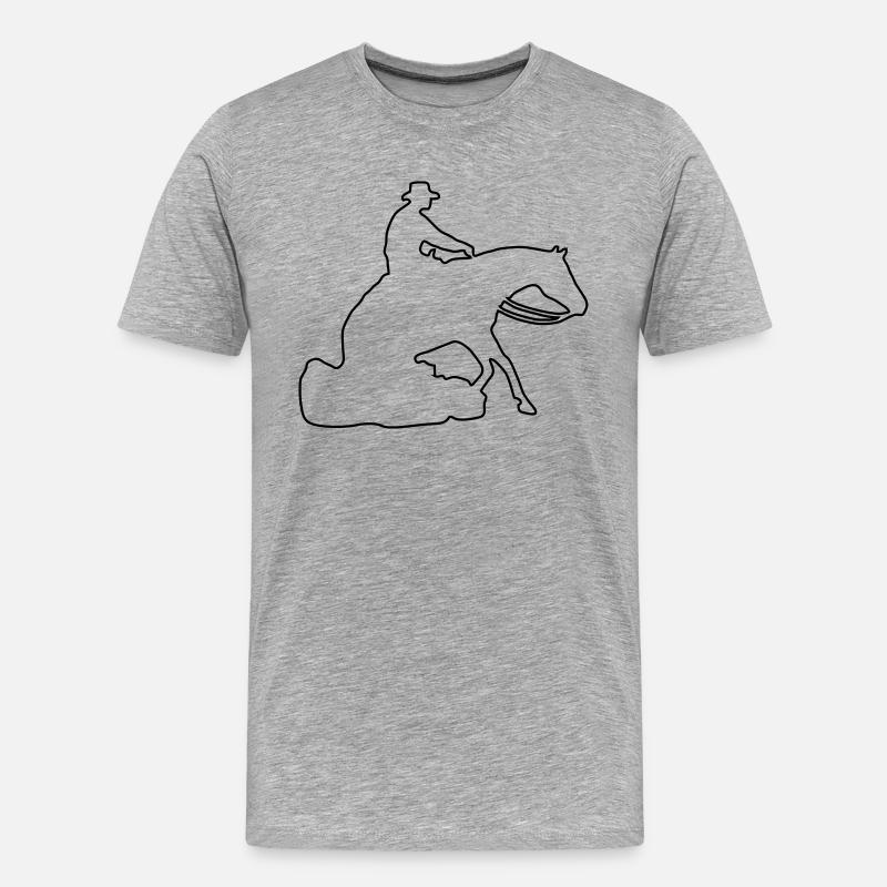 Sliding Stop Silhoutte Rand - Männer Premium Bio T-Shirt - Grau meliert