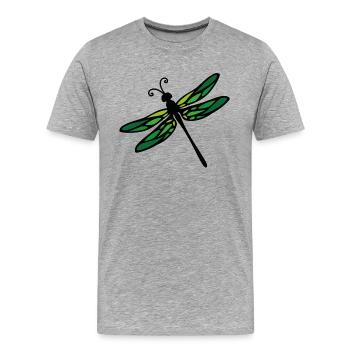 libellule - T-shirt bio Premium Homme - gris chiné - Devant - Damien (186cm)