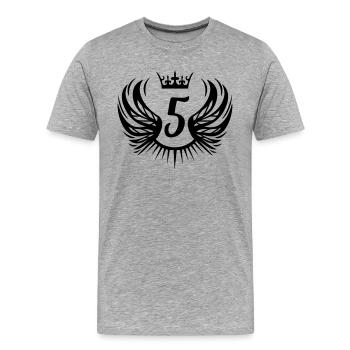 5 wappen - Männer Premium Bio T-Shirt - Grau meliert - Vorne - Damien (186cm)