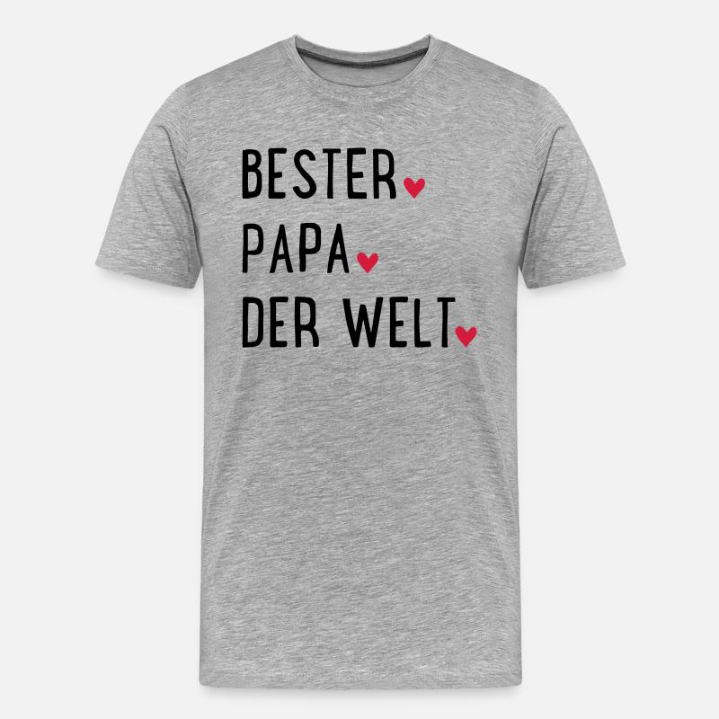 Bester Papa der Welt - Männer Premium Bio T-Shirt - Grau meliert