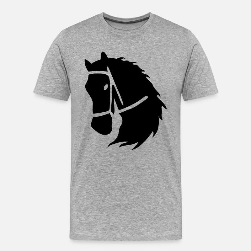 pferde - Männer Premium Bio T-Shirt - Grau meliert