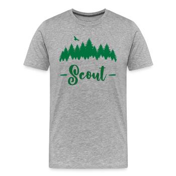 Scout / Scoutisme - T-shirt bio Premium Homme - gris chiné - Devant - Damien (186cm)