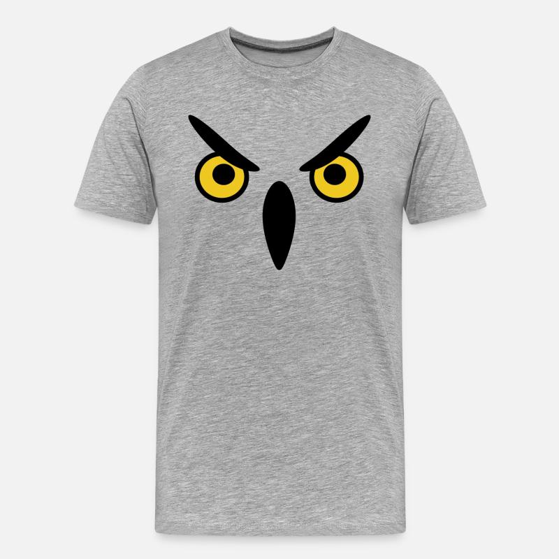 Eule eule eule - Männer Premium Bio T-Shirt - Grau meliert