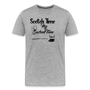 Scotch Time - Alcoholic Drink - Men's Premium Organic T-Shirt - heather grey - Front - Damien (186cm)
