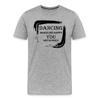 Danse Musique de danse - T-shirt bio Premium Homme - gris chiné - Devant - Damien (186cm)