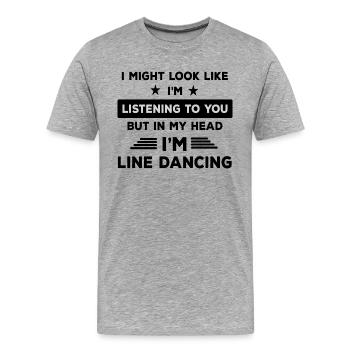 Danse Musique de danse - T-shirt bio Premium Homme - gris chiné - Devant - Damien (186cm)