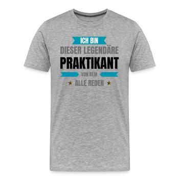 Stagiaire légendaire - T-shirt bio Premium Homme - gris chiné - Devant - Damien (186cm)
