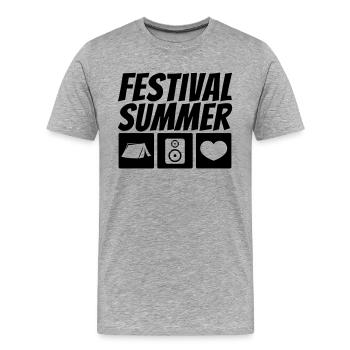 Festival Summer - Men's Premium Organic T-Shirt - heather grey - Front - Damien (186cm)