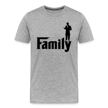 family - Men's Premium Organic T-Shirt - heather grey - Front - Damien (186cm)