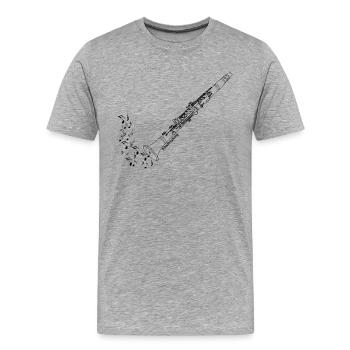 Clarinette - T-shirt bio Premium Homme - gris chiné - Devant - Damien (186cm)