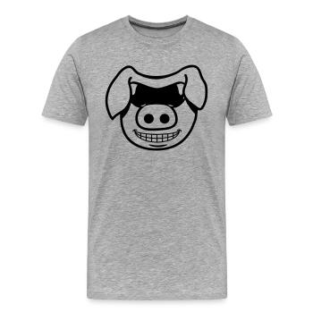 Porc frais - T-shirt bio Premium Homme - gris chiné - Devant - Damien (186cm)