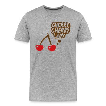 Cherry, cherry lady - Männer Premium Bio T-Shirt - Grau meliert - Vorne - Damien (186cm)