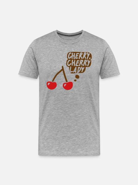 Cherry, cherry lady - Männer Premium Bio T-Shirt - Grau meliert