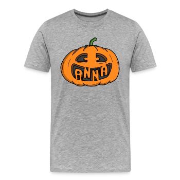 Citrouille Anna Halloween - T-shirt bio Premium Homme - gris chiné - Devant - Damien (186cm)