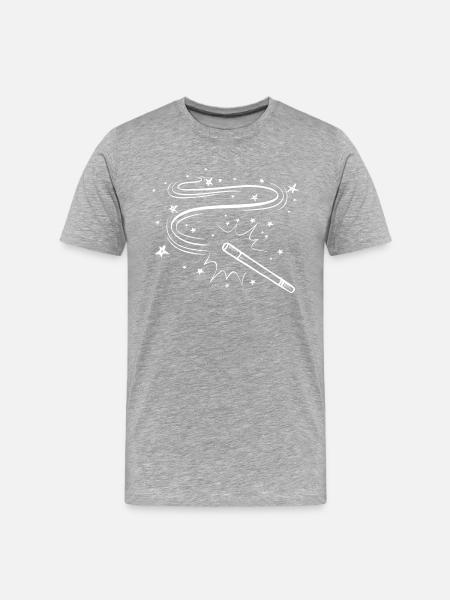 Zauberstab - Männer Premium Bio T-Shirt - Grau meliert