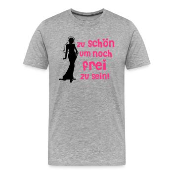 Pour être encore JGA trop beau libre - T-shirt bio Premium Homme - gris chiné - Devant - Damien (186cm)